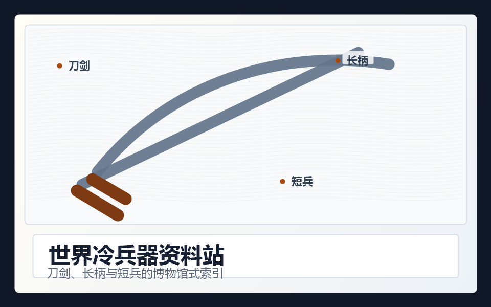 多种冷兵器陈列的博物馆式插画